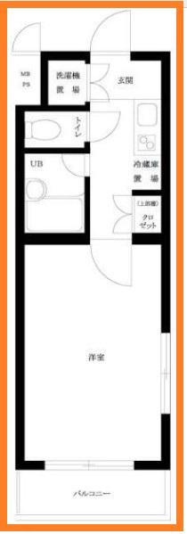 ルーブル戸越公園弐番館(1K/4階)の間取り写真