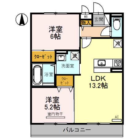 KOJIKA(2LDK/3階)の間取り写真