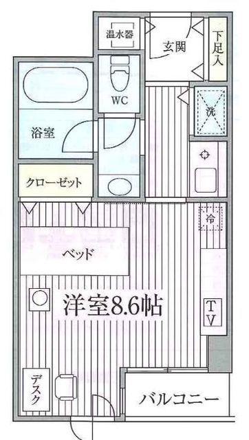 コンフォート荻窪(1K/2階)の間取り写真