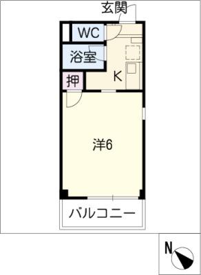サープラス石田(1K/2階)の間取り写真