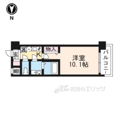 インベスト京都堀川(1K/3階)の間取り写真