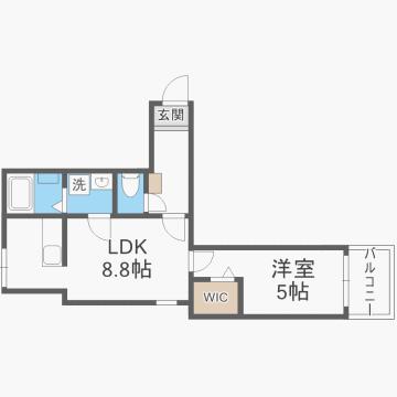 仲畑3丁目AP(1LDK/1階)の間取り写真