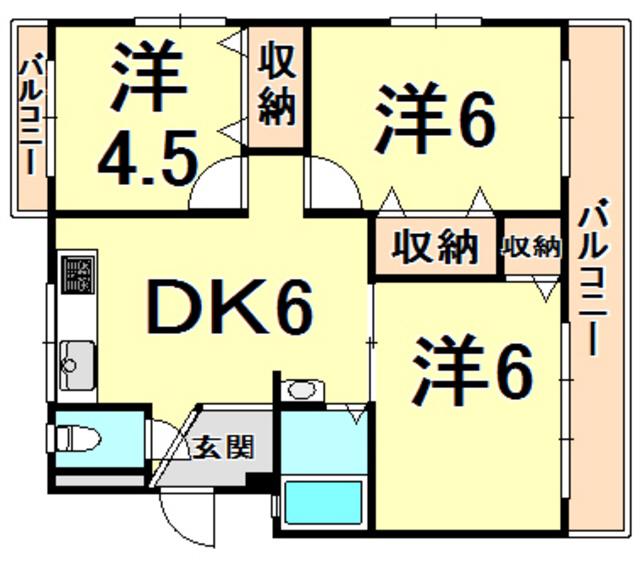 清和マンション(3DK/3階)の間取り写真