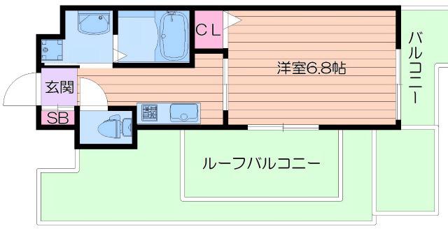 ミリアン四天王寺夕陽丘 II(1K/9階)の間取り写真