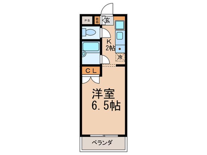 東山ビレッジ(1K/6階)の間取り写真