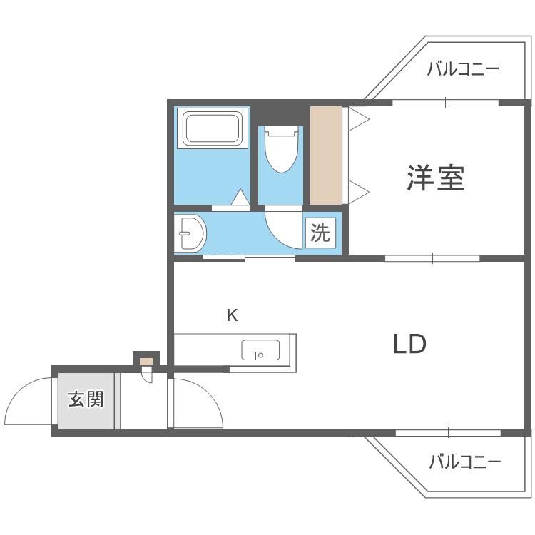 フォレスト31(1LDK/2階)の間取り写真