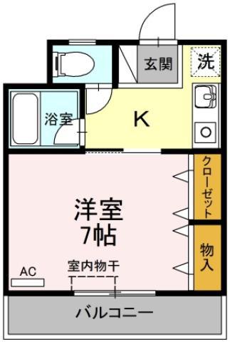 ルミナスコート(1K/2階)の間取り写真