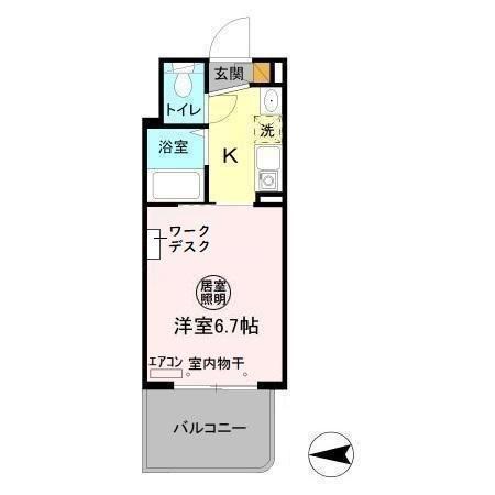 パティオ坂巻(1K/2階)の間取り写真