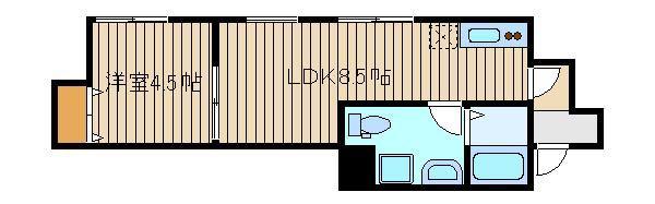 リーブルファイン谷原(1LDK/1階)の間取り写真