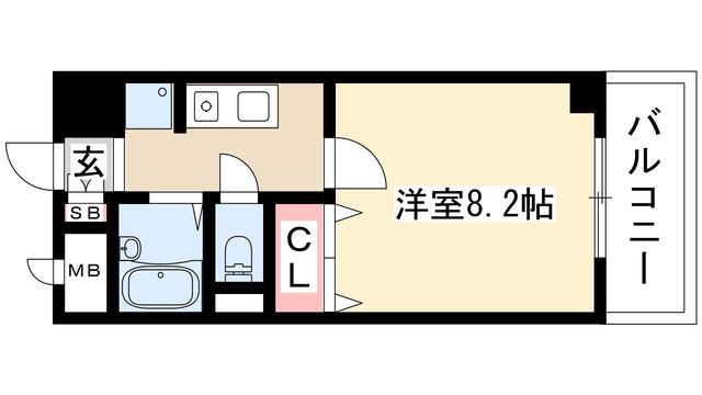 JOINDRE東山(1K/7階)の間取り写真