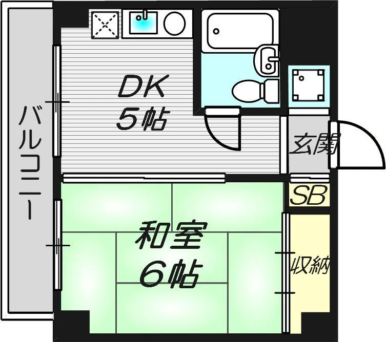 ミーネ壱番館(1DK/4階)の間取り写真
