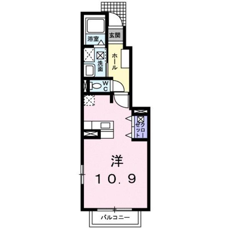 アネシス・参番館(ワンルーム/1階)の間取り写真