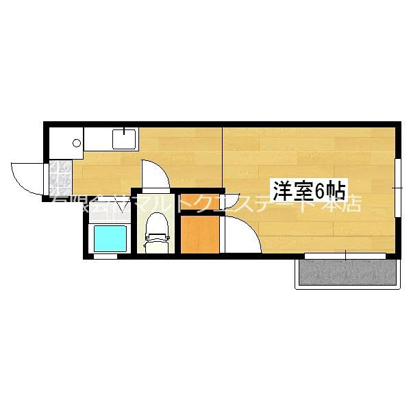 山元マンション(1K/3階)の間取り写真