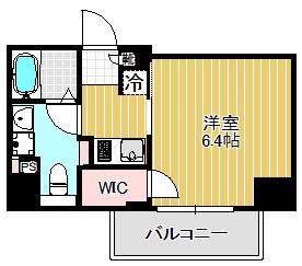 イプセ品川戸越(1K/6階)の間取り写真