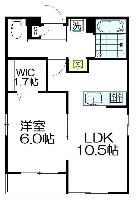 リベルラ荻窪(1LDK/2階)の間取り写真