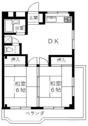 マンションウィンディ(2DK/3階)の間取り写真