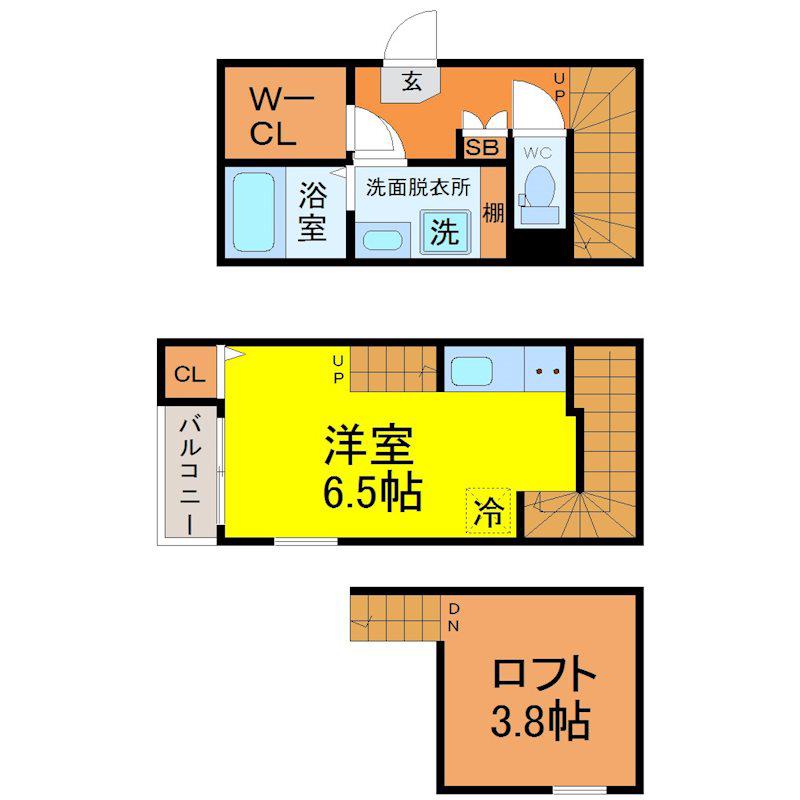 ARBRE志賀本通(1SK/1階)の間取り写真