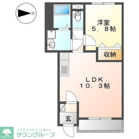 アミューズ(1LDK/1階)の間取り写真