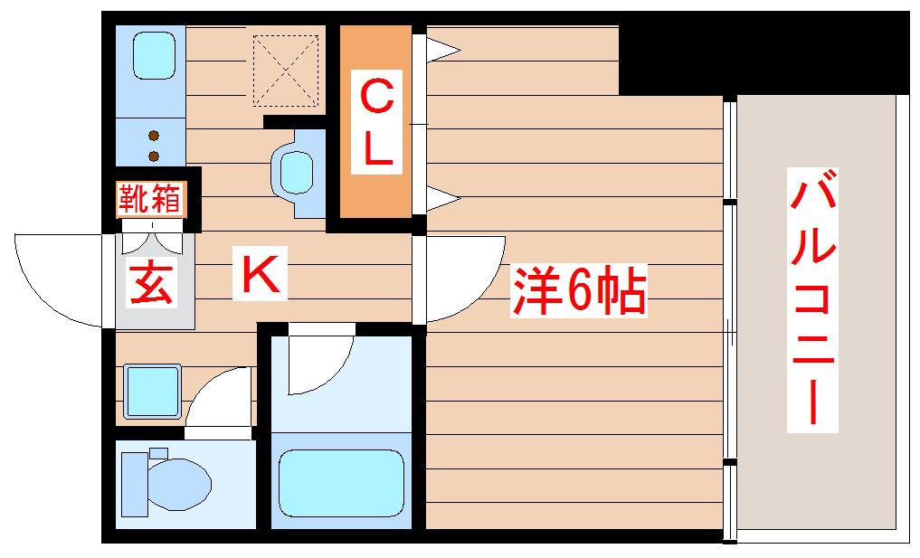 SKY TERRACE MARUSHO(1K/2階)の間取り写真