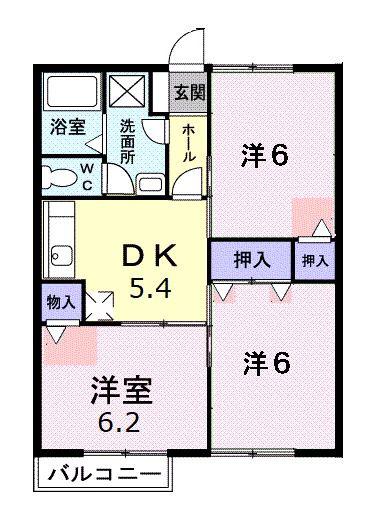 ファミールメゾン吉村B(3DK/1階)の間取り写真