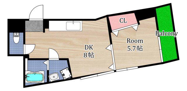 COUR HOUSE(1LDK/3階)の間取り写真