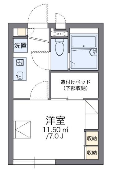 エクレール(1K/2階)の間取り写真