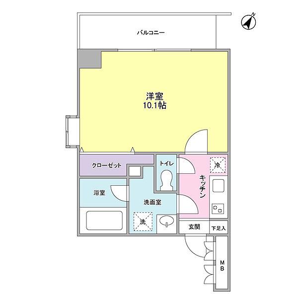 ユーキメゾン一番町(1K/2階)の間取り写真