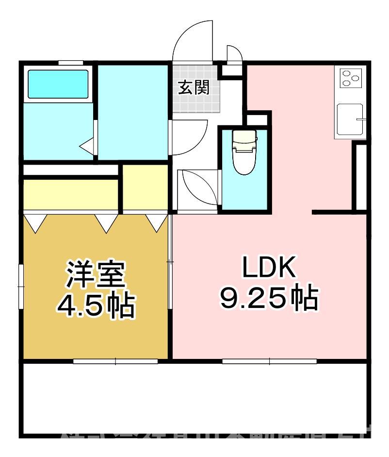 ヴィオラ楠橋(1LDK/1階)の間取り写真