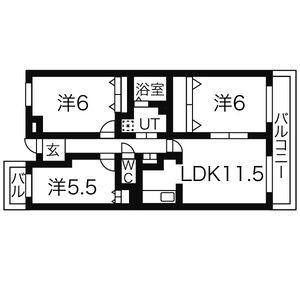 パークサイド津島(3LDK/1階)の間取り写真