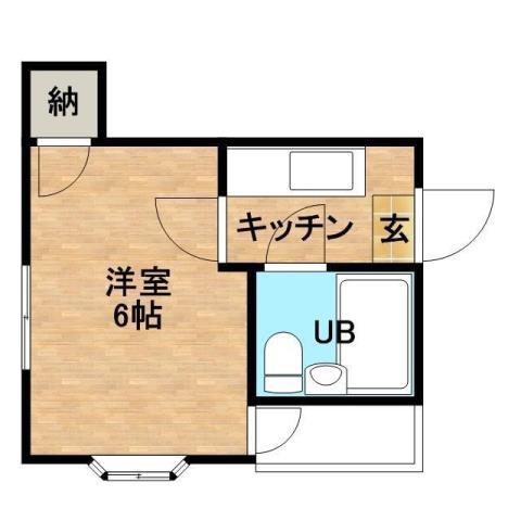 スカイコート永吉(1K/1階)の間取り写真