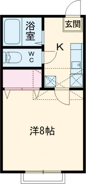 ホープハイツ(1K/2階)の間取り写真