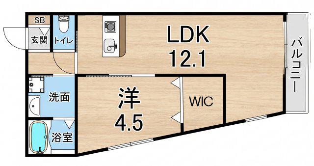 HCフラッツ国玉ガーデンII(1LDK/1階)の間取り写真