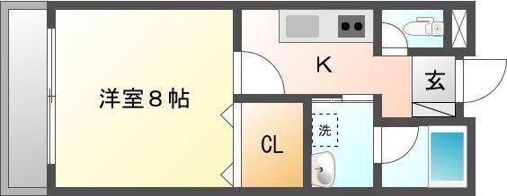LA MAISON BONHEUR(1K/2階)の間取り写真