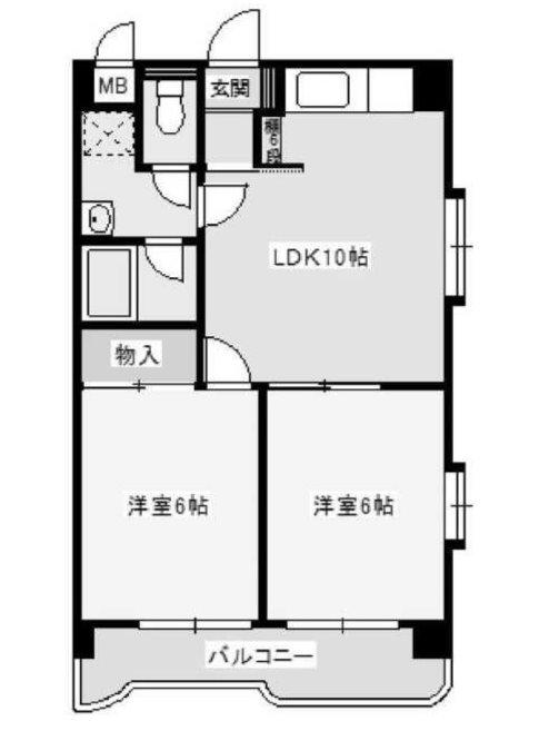 エクレールつつじヶ丘(2LDK/3階)の間取り写真