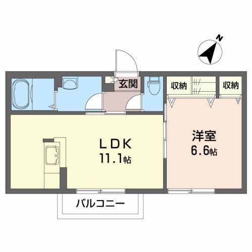 メゾン・ブルーム A(1LDK/2階)の間取り写真