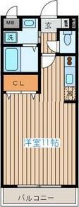 レーベンス柏木(ワンルーム/5階)の間取り写真