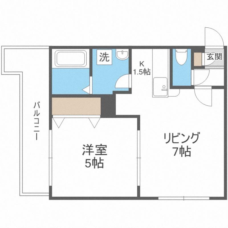 アベニュー224(1DK/3階)の間取り写真