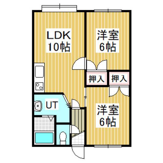 メモリアルコスモ(2LDK/2階)の間取り写真