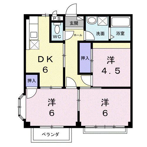 オーキッドハイツ(3DK/2階)の間取り写真
