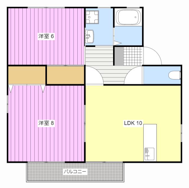 ハイツアムール B(2LDK/1階)の間取り写真