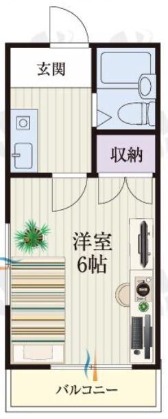 あきる野市牛沼アパート(1K/3階)の間取り写真