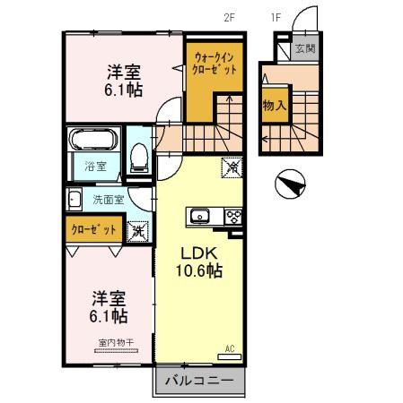 ARROWS(2LDK/2階)の間取り写真