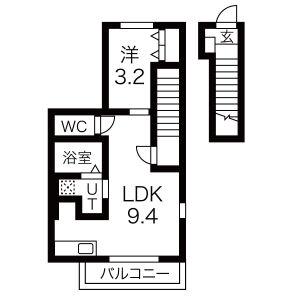 SANWA CREST(1LDK/2階)の間取り写真