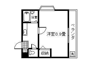 カサデルソル(1K/3階)の間取り写真