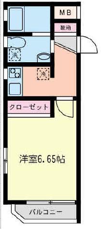 ラ ヴィータ(1K/2階)の間取り写真