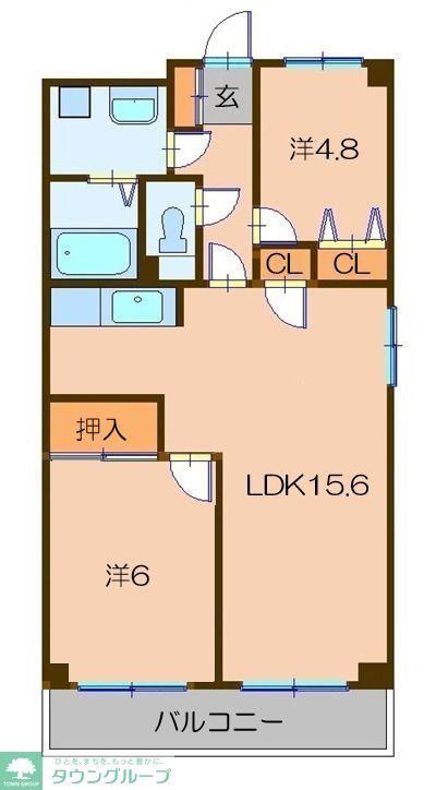 ブルータウン小倉(2LDK/3階)の間取り写真