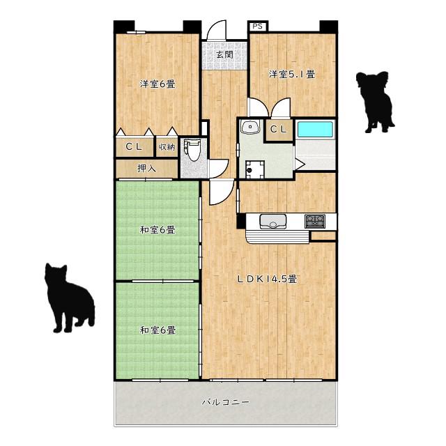 メゾンドールウイングヒルズ参番館(4LDK/15階)の間取り写真