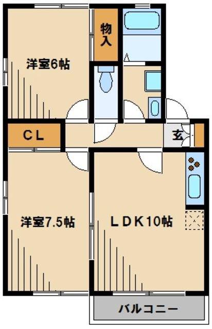 フォレステージ(2LDK/2階)の間取り写真