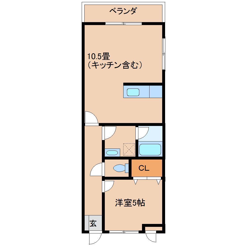レクサスUSA II(1LDK/1階)の間取り写真