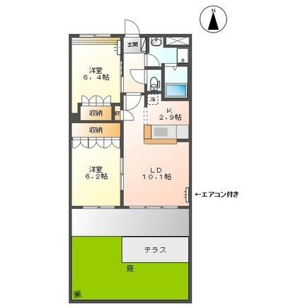 サンプロスパーガルデン(2LDK/1階)の間取り写真